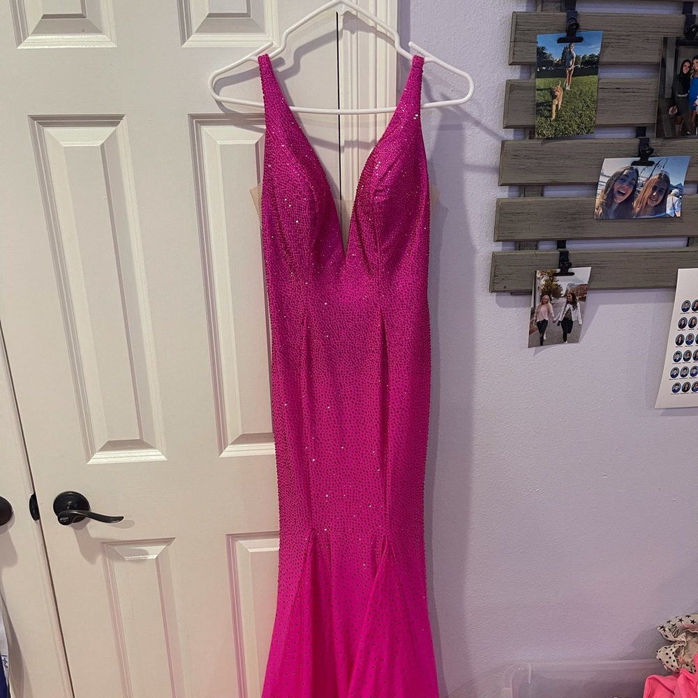 Sherri hill pink rhinestone long dress..